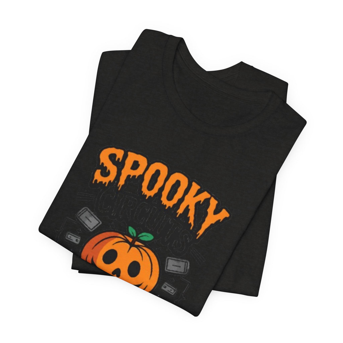 Spooky Circuits or Treat T-Shirt — Halloween Pumpkin Tech Tee