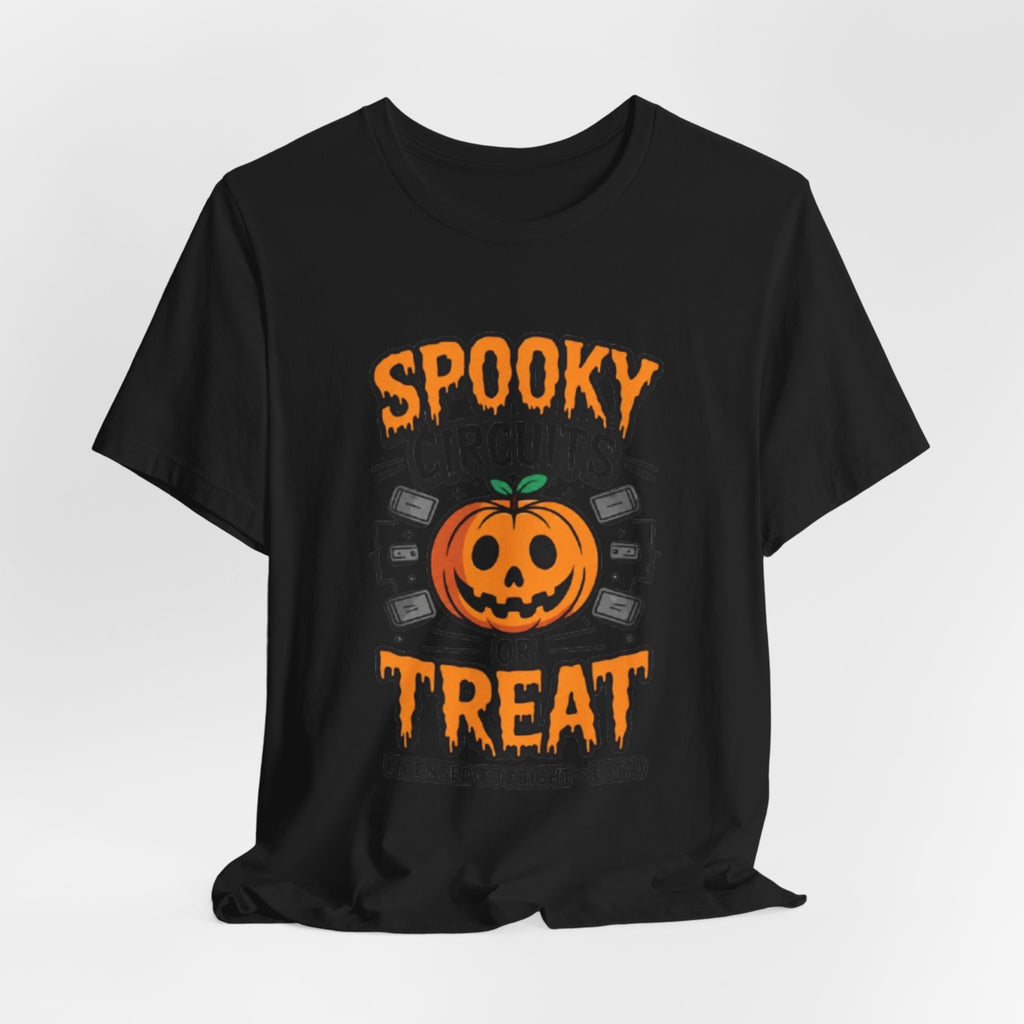 Spooky Circuits or Treat T-Shirt — Halloween Pumpkin Tech Tee