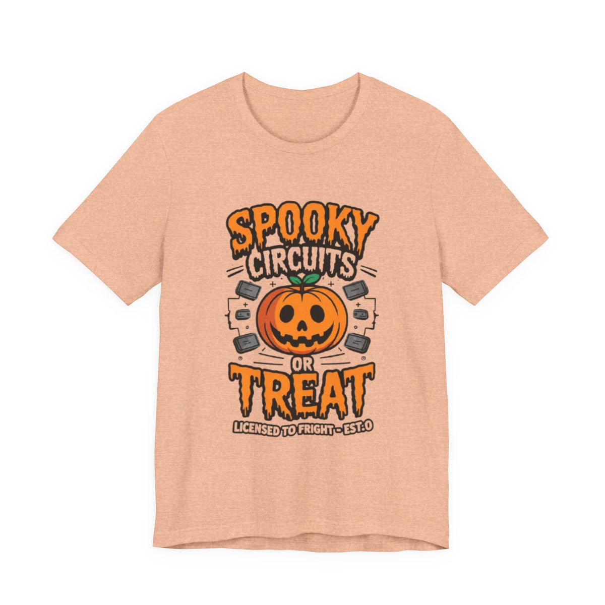Spooky Circuits or Treat T-Shirt — Halloween Pumpkin Tech Tee