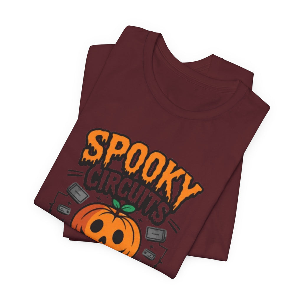 Spooky Circuits or Treat T-Shirt — Halloween Pumpkin Tech Tee