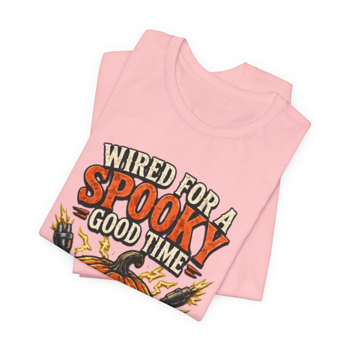 Spooky Good Time Pumpkin T-Shirt — "Wired for a Spooky Good Time" Halloween Tee