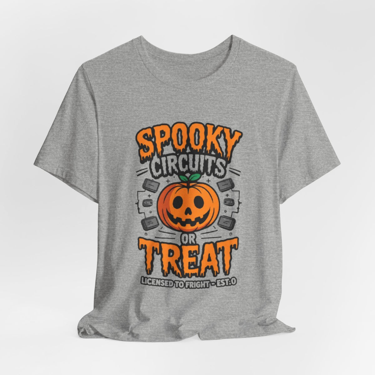 Spooky Circuits or Treat T-Shirt — Halloween Pumpkin Tech Tee