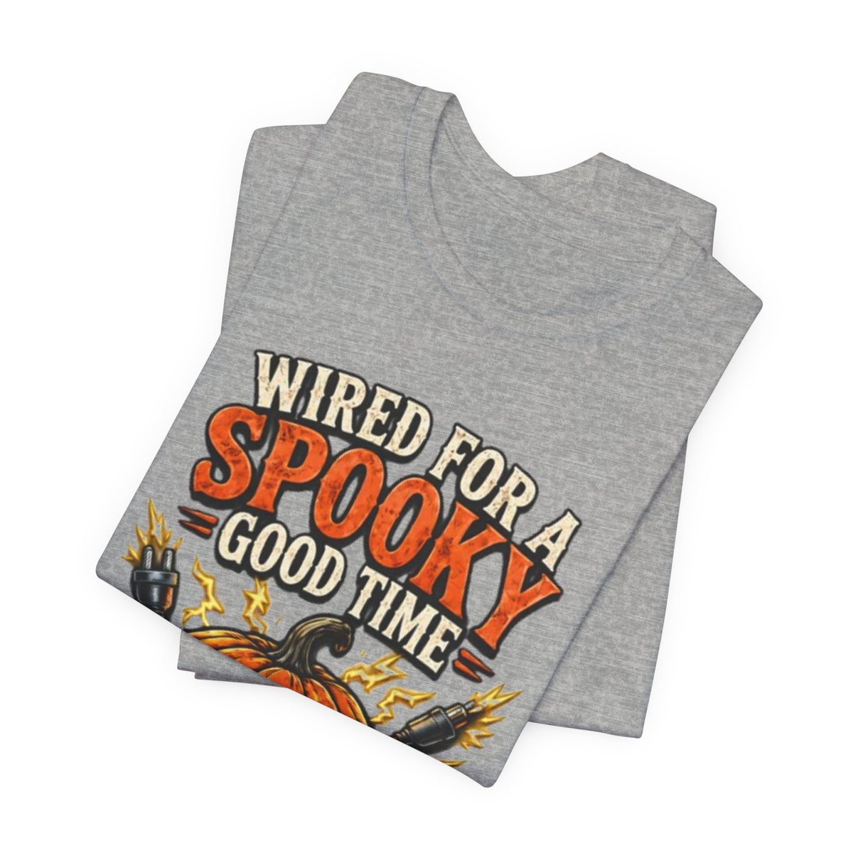 Spooky Good Time Pumpkin T-Shirt — "Wired for a Spooky Good Time" Halloween Tee