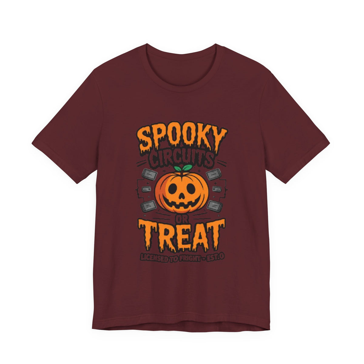 Spooky Circuits or Treat T-Shirt — Halloween Pumpkin Tech Tee