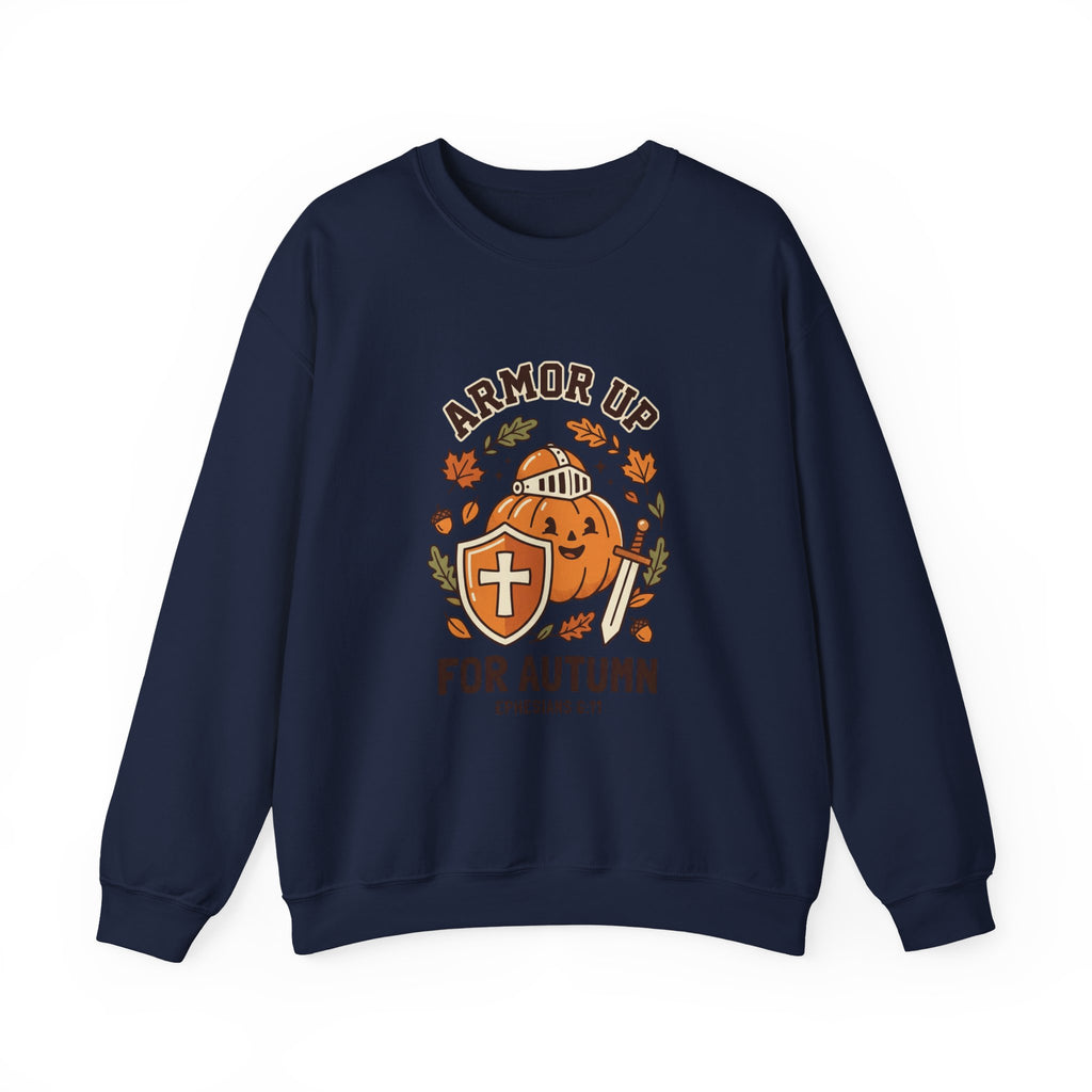 Armor Up Pumpkin Crewneck Sweatshirt | Christian Halloween, Autumn Faith