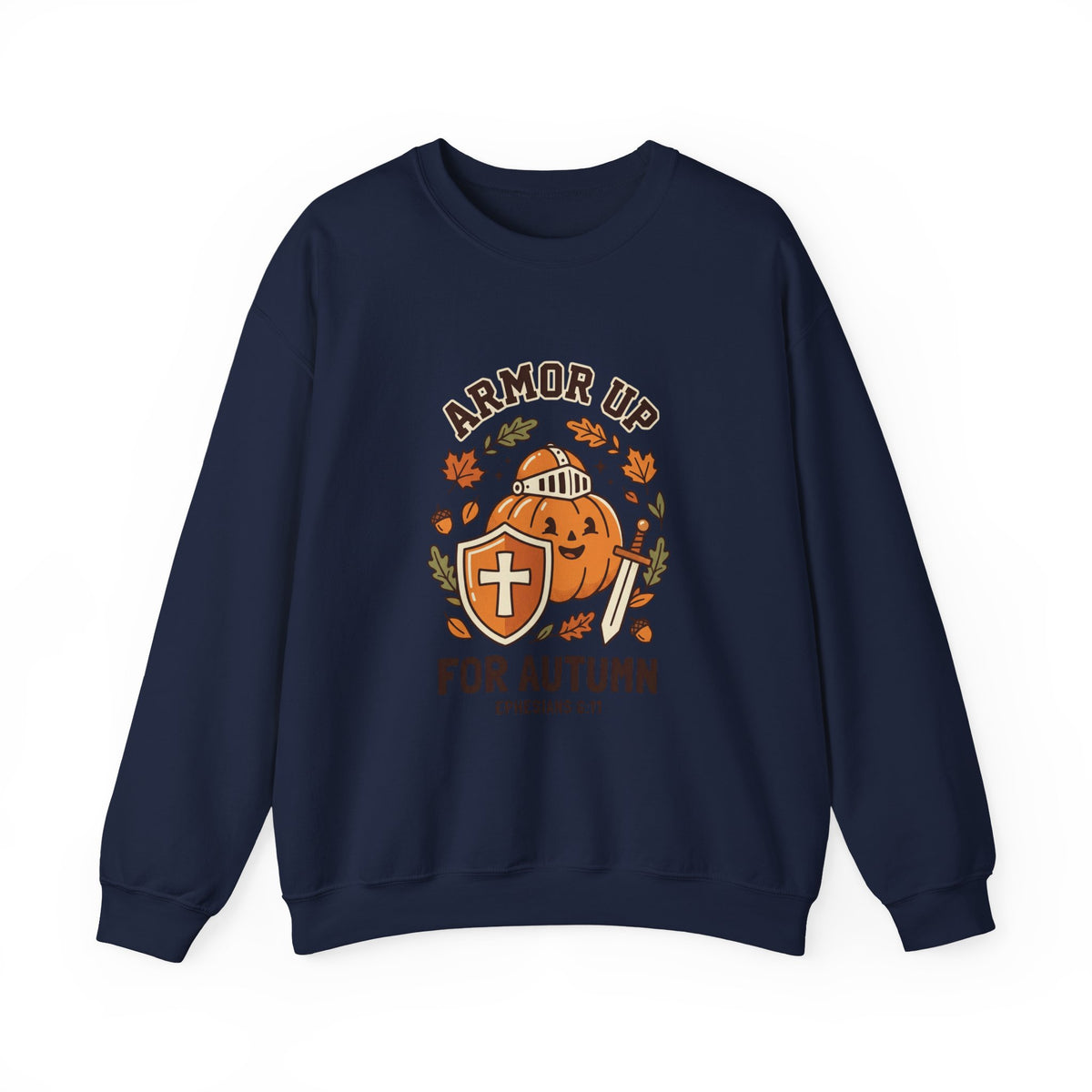 Armor Up Pumpkin Crewneck Sweatshirt | Christian Halloween, Autumn Faith