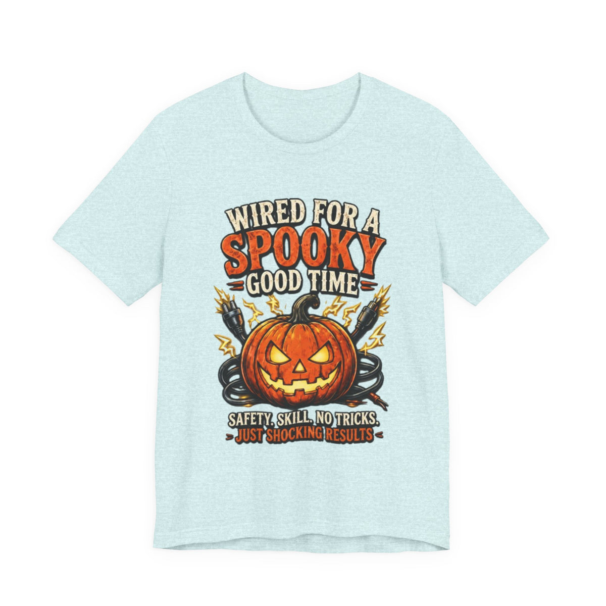 Spooky Good Time Pumpkin T-Shirt — "Wired for a Spooky Good Time" Halloween Tee