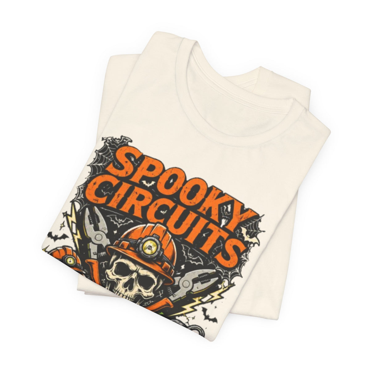 Spooky Circuits Halloween T-Shirt — "Shock or Treat" Skull & Pumpkin Tee