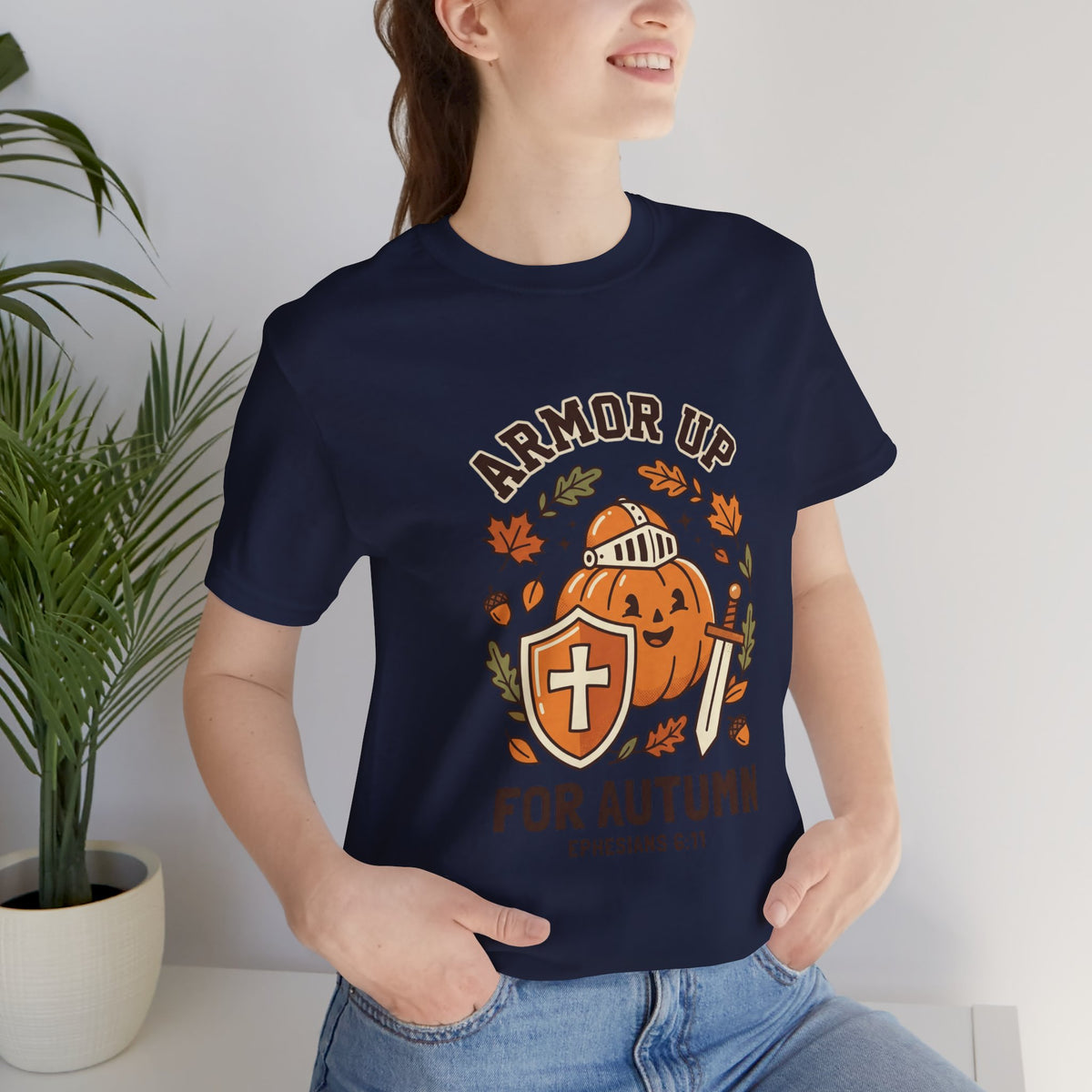 Armor Up Pumpkin Tee | Christian Halloween, Autumn Faith Shirt