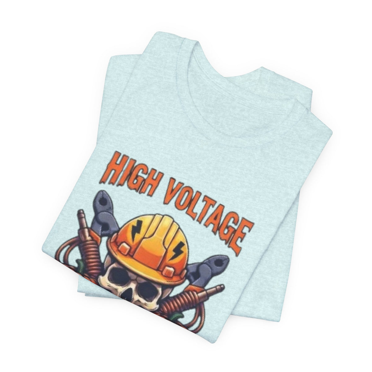 High Voltage Haunt T-Shirt — Halloween Skull, Pumpkins & Hard Hat Tee