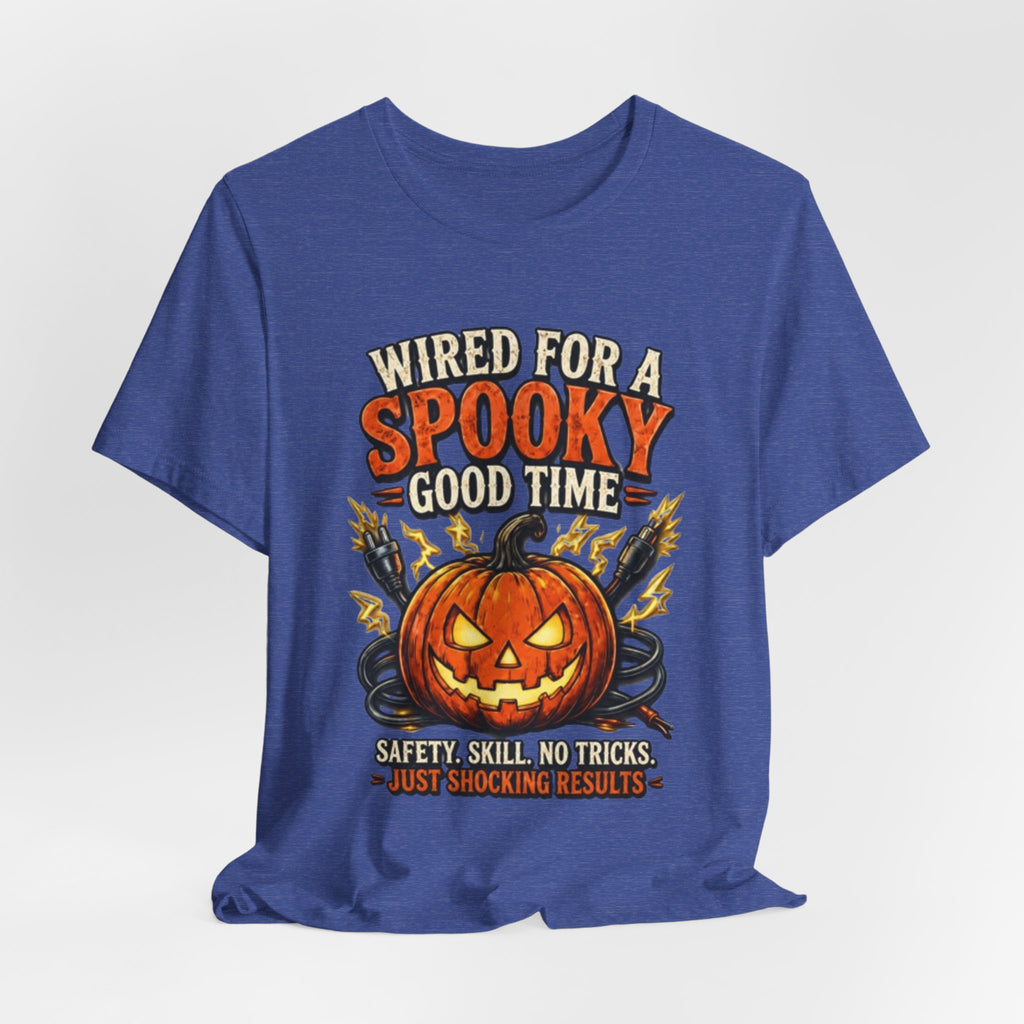 Spooky Good Time Pumpkin T-Shirt — "Wired for a Spooky Good Time" Halloween Tee