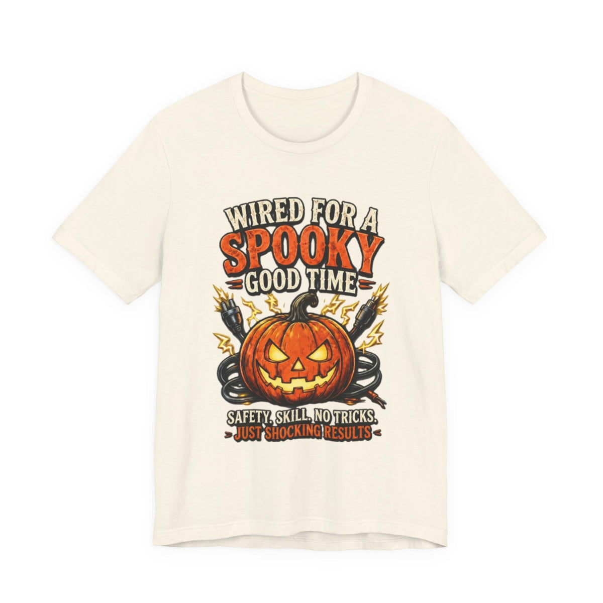 Spooky Good Time Pumpkin T-Shirt — "Wired for a Spooky Good Time" Halloween Tee