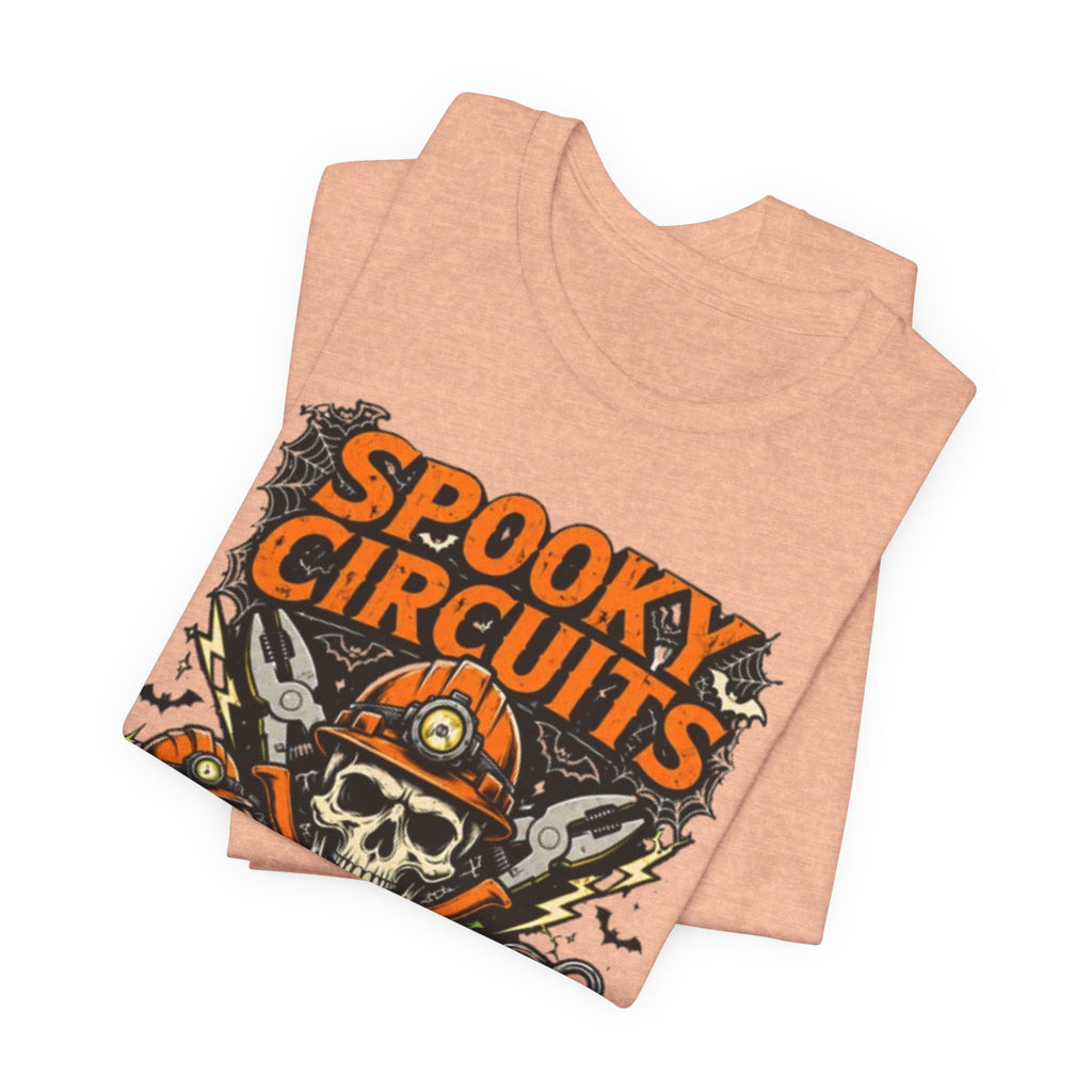 Spooky Circuits Halloween T-Shirt — "Shock or Treat" Skull & Pumpkin Tee