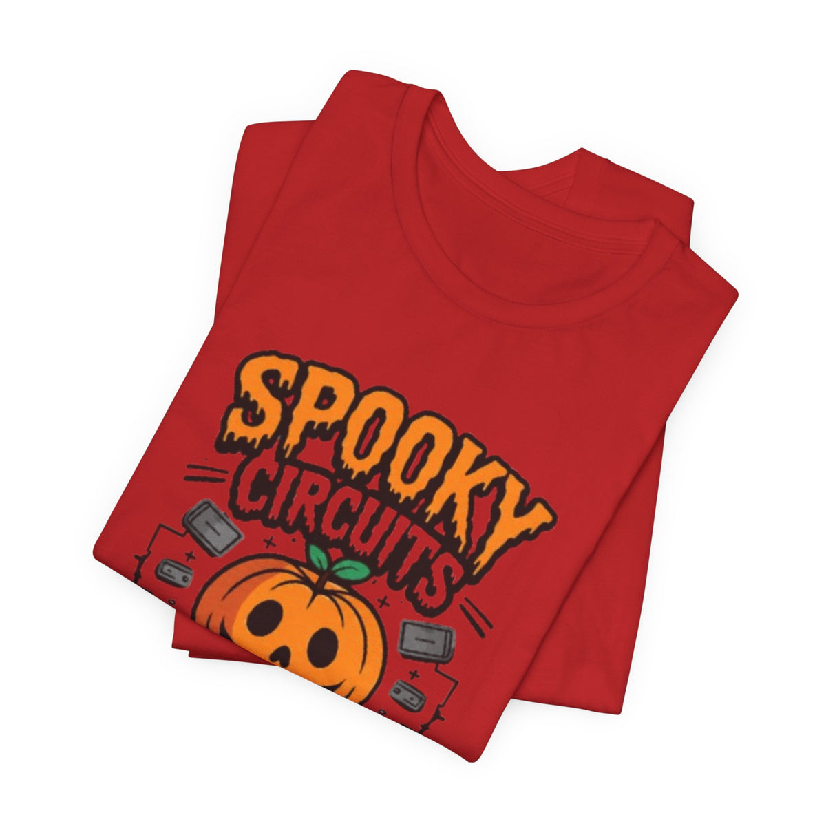 Spooky Circuits or Treat T-Shirt — Halloween Pumpkin Tech Tee