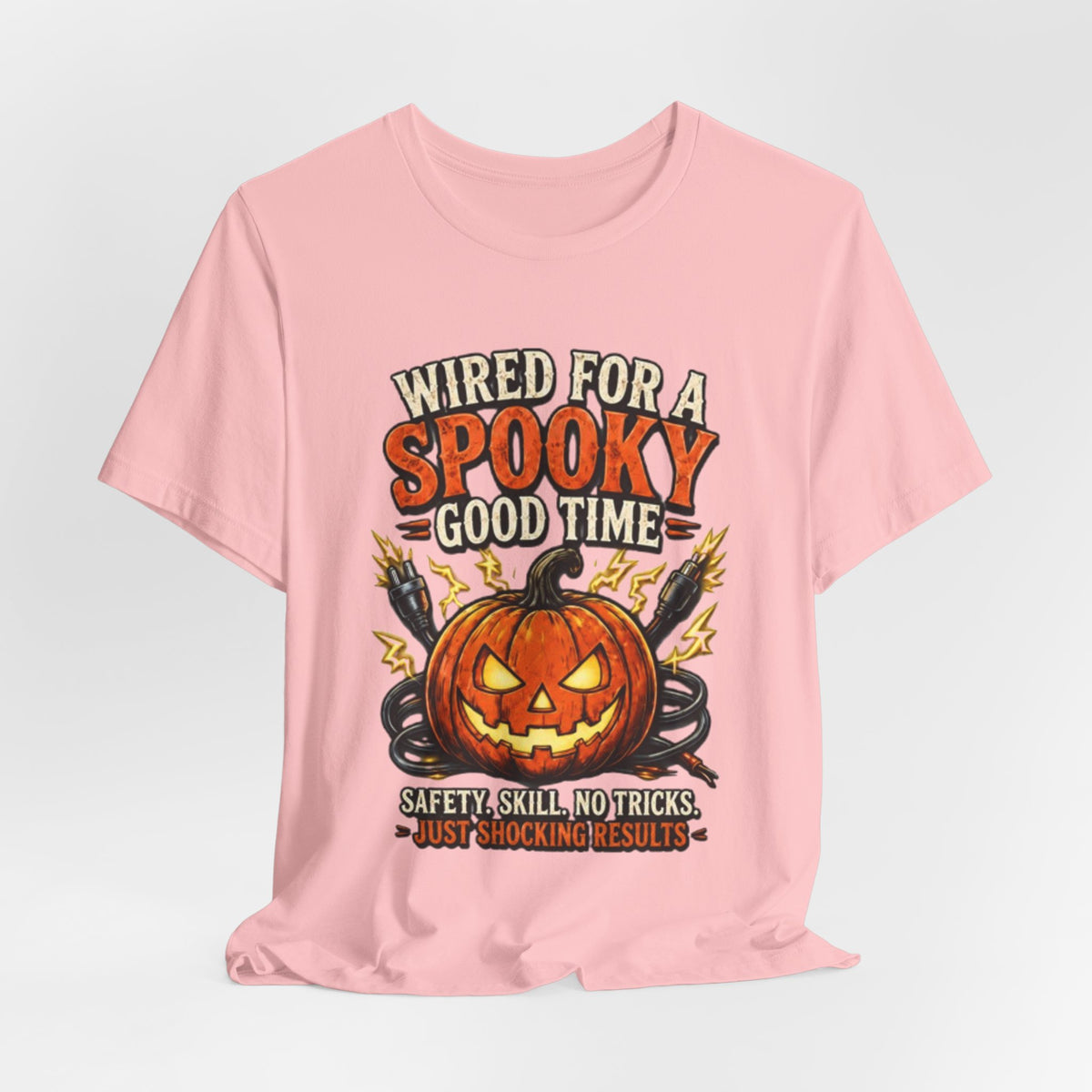 Spooky Good Time Pumpkin T-Shirt — "Wired for a Spooky Good Time" Halloween Tee