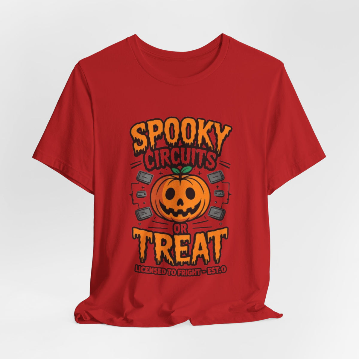 Spooky Circuits or Treat T-Shirt — Halloween Pumpkin Tech Tee