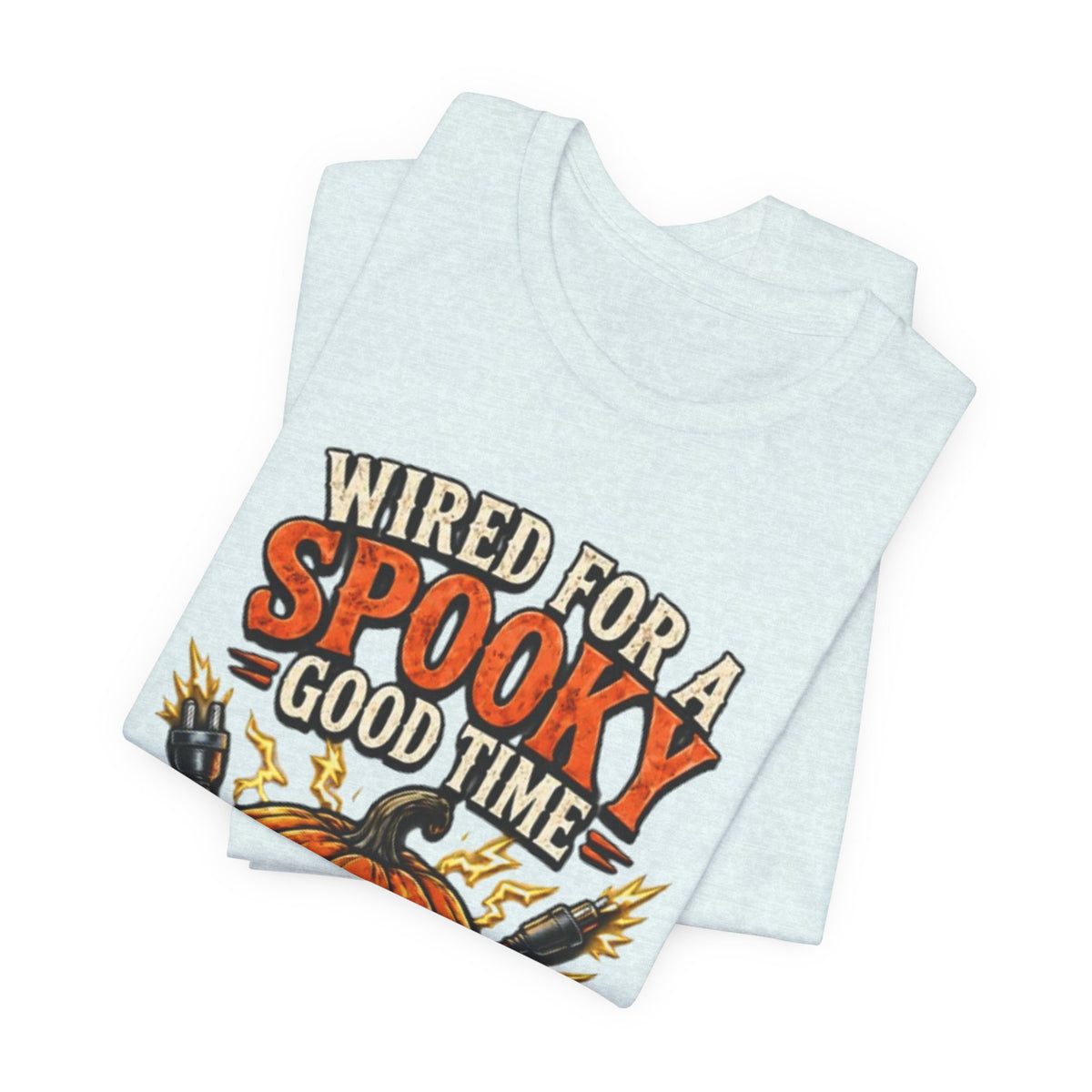 Spooky Good Time Pumpkin T-Shirt — "Wired for a Spooky Good Time" Halloween Tee