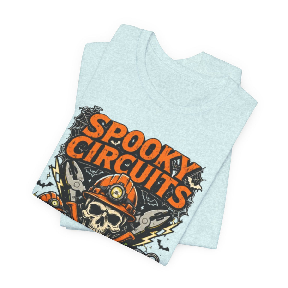 Spooky Circuits Halloween T-Shirt — "Shock or Treat" Skull & Pumpkin Tee