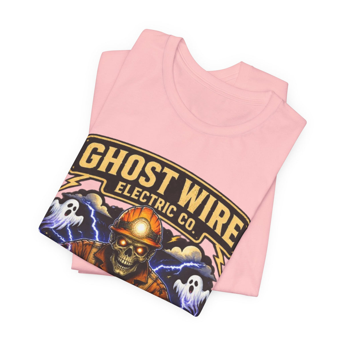 Ghost Wire Electric Co. T-Shirt — Halloween Skeleton Electrician Vintage Crew Tee